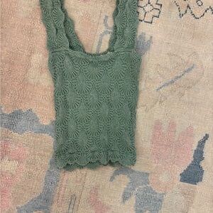 Green Free People Textured Knit Top
Size XS